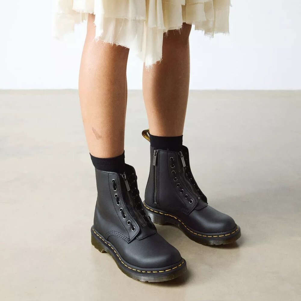 Dr. Martens - 1460 Women's Pascal Nappa Zipper Boots - Black - Leather - Size 6